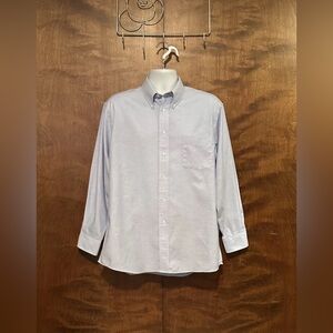 Vintage Barrington Wrinkle Free Oxford Shirt Mens 17 32/33 Blue Long Sleeves EUC